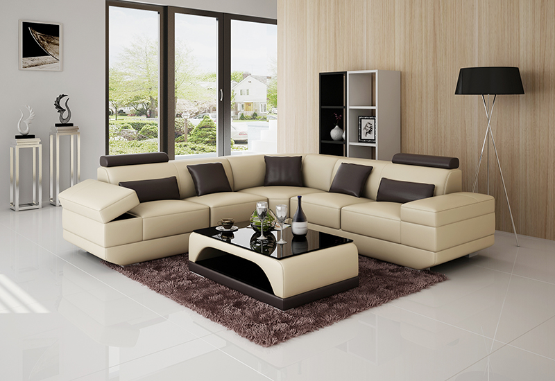 kožna kutna sjedeća garnitura Nela