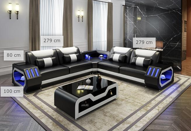 dimenzije kutna sjedeća garnitura Leroy