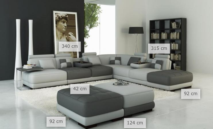 dimenzije kutna sjedeća garnitura s ležajem Etiana