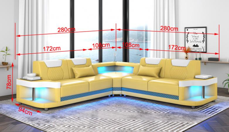 dimenzije kutna sjedeća garnitura Lina