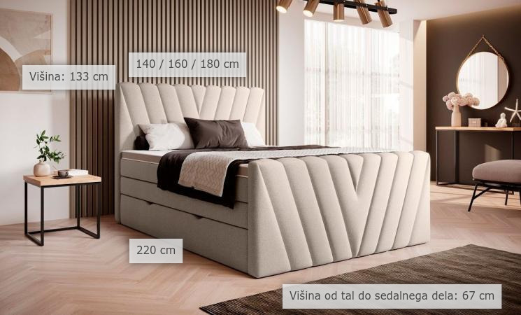 dimenzije boxsprings krevet Kendi
