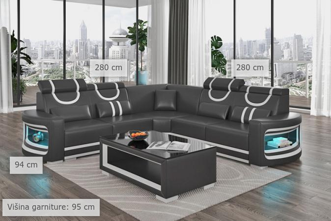 dimenzije kutna sjedeća garnitura .Isabela