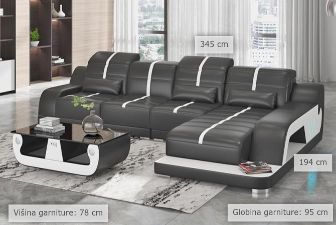 dimenzije sjedeća garnitura s ležajem .Dina
