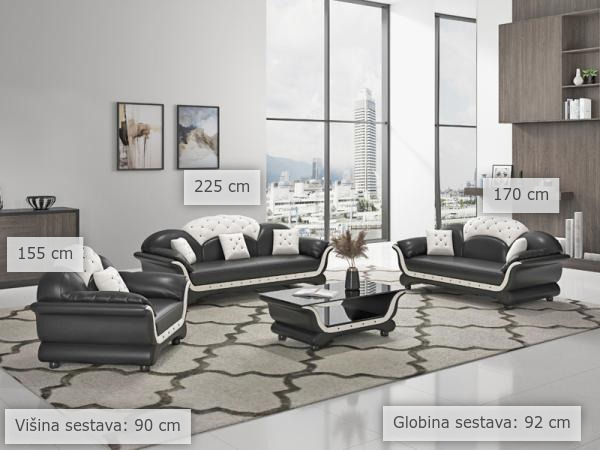 dimenzije sastav 3+2+1 .Iza