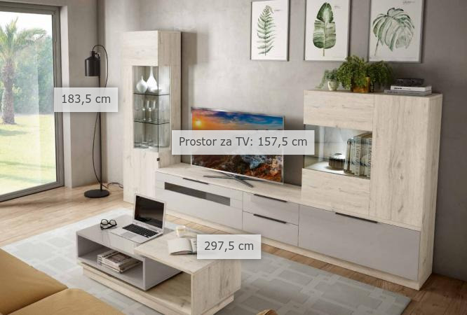 dimenzije regal za dnevni boravak Faraj