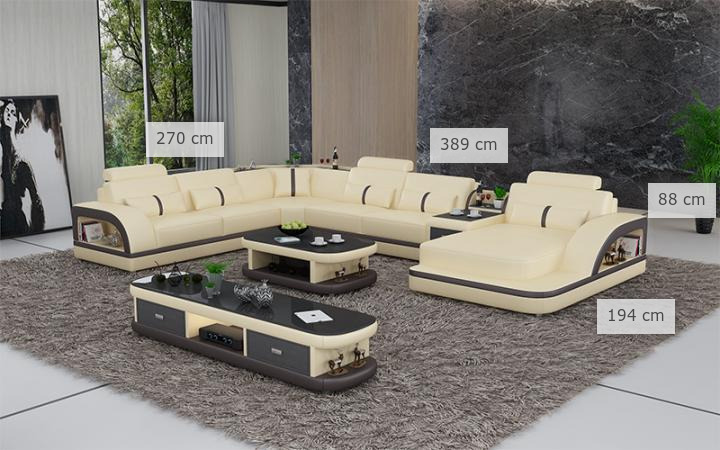 dimenzije kutna sjedeća garnitura s ležajem Tara