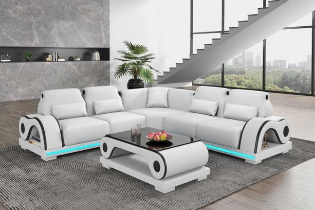 kožna kutna sjedeća garnitura .Elisa