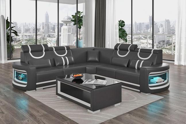 kožna kutna sjedeća garnitura .Isabela