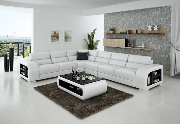 kožna kutna sjedeća garnitura Lori