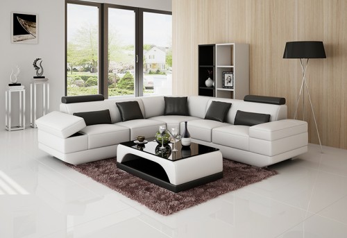 kožna kutna sjedeća garnitura Nela