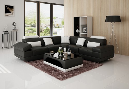 kožna kutna sjedeća garnitura Nela