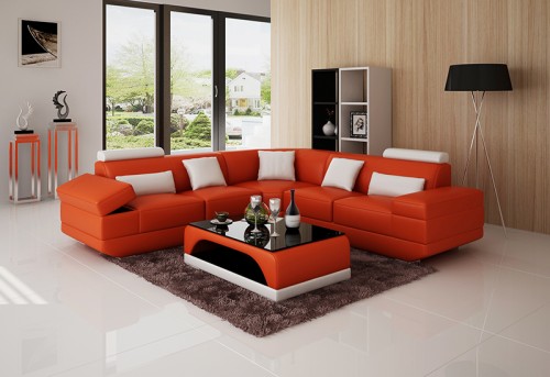 kožna kutna sjedeća garnitura Nela