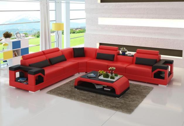 kožna kutna sjedeća garnitura Pia