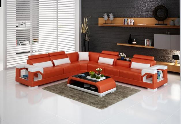 kožna kutna sjedeća garnitura Pia