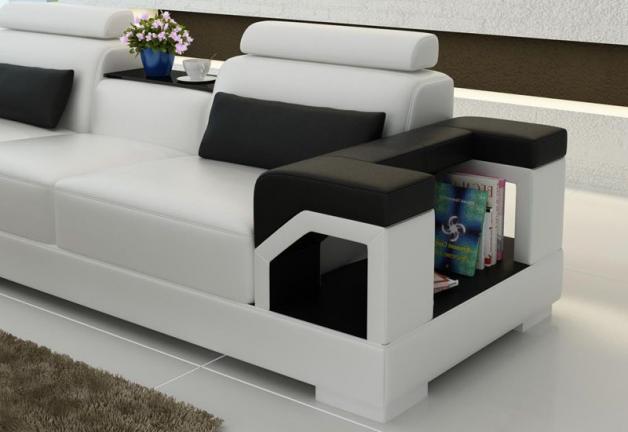 kožna kutna sjedeća garnitura Pia