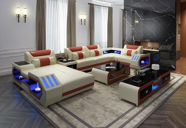 kutna sjedeća garnitura s ležajem Leroy